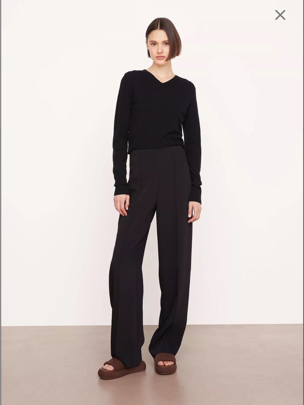 Vince Sculpted Front Seam Wide-Leg Pant
